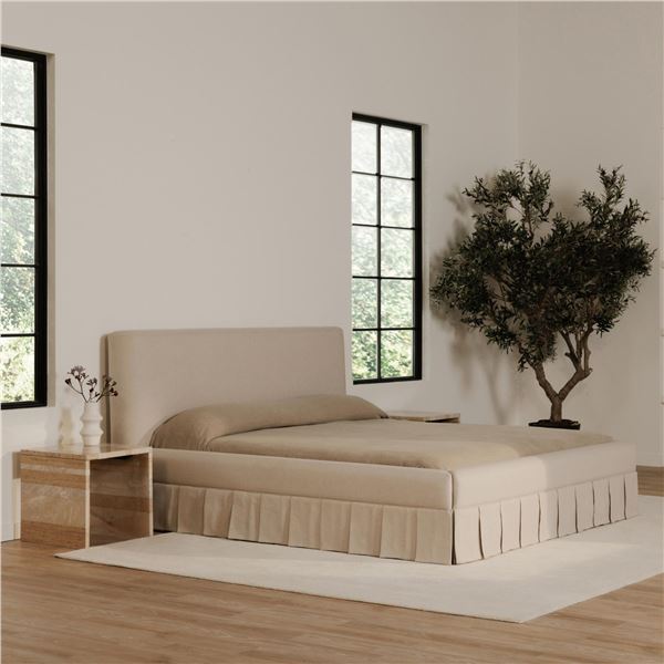 BNIB Moe's - Maren Queen Bed Beige - 70 x 92 x 45.3 - Retail Price: $3,199.00 - OA-1015-34-0