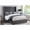 Image 1 : BNIB - Dark Gray Velvet King Bed (1 box) - 83.5 x 90 x 68.5 - Retail Price: $1,179.99 - VF-1547K-1EK