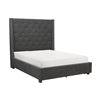 Image 2 : BNIB - Gray Eastern King Platform Bed with Storage Drawer - 83.5 x 89.25 x 67 - Retail Price: $1,459
