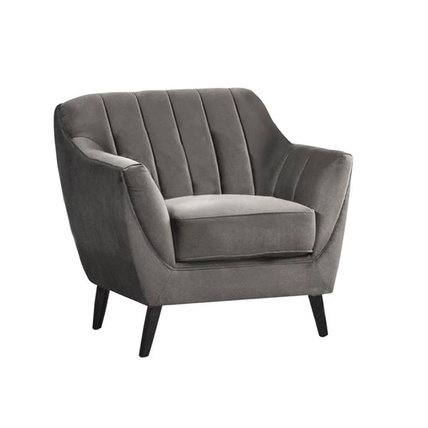 BNIB - Odette Charcoal Gray Velvet Chair - 37 x 32 x 33 - Retail Price: $709.00 - VF-99880CHR-1