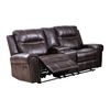 Image 1 : BNIB - Emerson Brown Reclining Loveseat with Center Console - 76 x 37 x 40 - Retail Price: $1,909.00