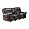 Image 2 : BNIB - Emerson Brown Reclining Loveseat with Center Console - 76 x 37 x 40 - Retail Price: $1,909.00