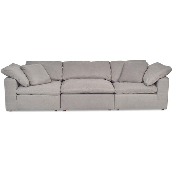 NEW - Moe's Clay 3-Piece Modular Sofa Performance Fabric - Grey - Retails: $5599