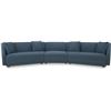 Image 1 : BNIB - Moe's Fraser 3-Piece Modular Sofa w/slipper - Deep Blue - Retails: $7949 - Dimensions:163.00"