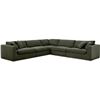 Image 1 : New - Moe's Rue 5-Piece Modular L-Shape Sectional - Retails: $11,200 - Deep Green - Dimension