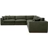 Image 3 : New - Moe's Rue 5-Piece Modular L-Shape Sectional - Retails: $11,200 - Deep Green - Dimension