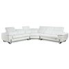 Image 1 : New - 3-Pcs Leather Sectional White - Retail Price: $10,399, Approx. H36" x W128" x D120"