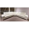 Image 2 : New - 3-Pcs Leather Sectional White - Retail Price: $10,399, Approx. H36" x W128" x D120"