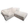 Image 2 : New - Moe's Clay 3-Piece Modular sectional love seat Performance Fabric - White