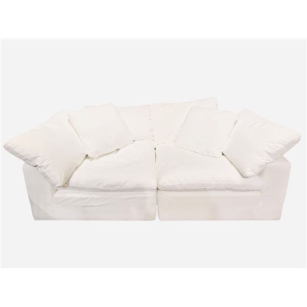 BNIB - Moe's Clay 2-Piece Modular Sofa Performance Fabric - White - Retails: $4599