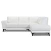 Image 1 : New - 2-Piece Leather Sectional - White, Retail Price: $5,588, H32" x W96" x D35"/80"