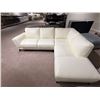 Image 3 : New - 2-Piece Leather Sectional - White, Retail Price: $5,588, H32" x W96" x D35"/80"
