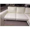 Image 4 : New - 2-Piece Leather Sectional - White, Retail Price: $5,588, H32" x W96" x D35"/80"