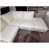 Image 5 : New - 2-Piece Leather Sectional - White, Retail Price: $5,588, H32" x W96" x D35"/80"