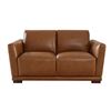 Image 1 : BNIB - Oslo 60" Whiskey Leather Loveseat - Retail Price: $3,769, W60" x D37.5"
