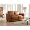 Image 2 : BNIB - Oslo 60" Whiskey Leather Loveseat - Retail Price: $3,769, W60" x D37.5"