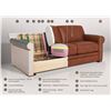 Image 3 : BNIB - Oslo 60" Whiskey Leather Loveseat - Retail Price: $3,769, W60" x D37.5" x H33.5"