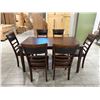 Image 3 : New - Dining Set (1 Table + 6 Chair) Brown