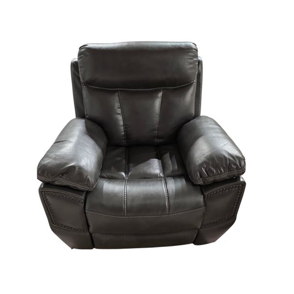 New - Power Reclining W/ Glider Chair Grey, RV: $1818 CAD, H39" x W40" x D31"