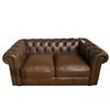 Image 3 : New - Loveseat Fiero Chestnut Buckingham - Retail Price: $3249,  H27" x W66" x D36"