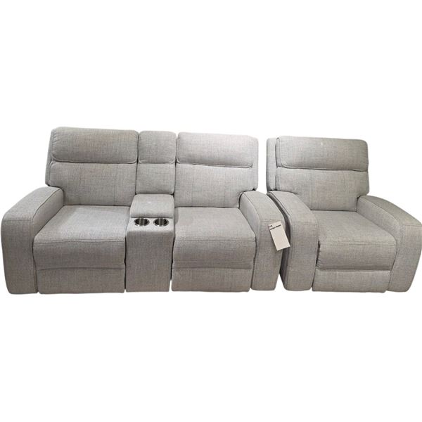 BNIB - Power Recliner Sofa (Loveseat and Chair) - Grey - Retail Price: $4,547 - H40" x W37 + W73"