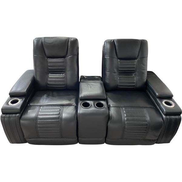 BNIB - Power Reclining Loveseat W/ Power Headrest, Console - Black - Retail Price: $2,989, H42" x W7