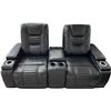 Image 1 : New - Power Reclining Loveseat W/ Power Headrest, Console - Black - Retail Price: $2,989, H42" x W75
