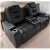 Image 2 : New - Power Reclining Loveseat W/ Power Headrest, Console - Black - Retail Price: $2,989, H42" x W75