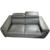 Image 1 : New - Grey PVC Leather Loveseat - Retail Price: $1,688, H23" x W61" x D37"