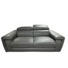Image 2 : New - Grey PVC Leather Loveseat - Retail Price: $1,688, H23" x W61" x D37"