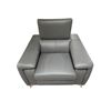 Image 1 : New - Grey PVC Leather Chair - Retail Price: $1,038, H23" x W43" x D37"