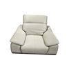 Image 1 : New - Cream PVC Leather Chair - Retail Price: $1,168, H23" x W43" x D37"