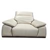 Image 2 : New - Cream PVC Leather Chair - Retail Price: $1,168, H23" x W43" x D37"