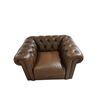 Image 1 : New - Leather Chair-Fiero Chestnut-Buckingham - Retail Price: $2079, H27" x W44" x D36"