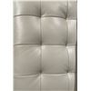 Image 4 : New - Tufted Leather Sofa - Light Grey - Retail Price: $4,419 - W94" x D34" x H33"