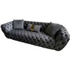 Image 1 : BNIB - Tufted Fabric Sofa - Grey - Retail Price: $2599, H26" x W88" x 33"