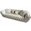 Image 1 : BNIB - Tufted Fabric Sofa - Cream - Retail Price: $2599, H26" x W88" x 33"