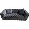 Image 1 : BNIB - Tufted Fabric Loveseat - Grey - Retail Price: $2469, H26" x W74" x 33"