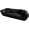 Image 1 : BNIB - Tufted Fabric Sofa - Black - Retail Price: $2599, H26" x W88" x 33"