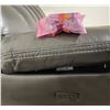 Image 3 : BNIB - Power Reclining Loveseat Grey - Retail Price: $2,469, H39" x W64" x D31"