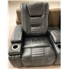 Image 3 : BNIB - Power Reclining Loveseat W/ Power Headrest, Console - Black - Retail Price: $2,989, H42" x W7