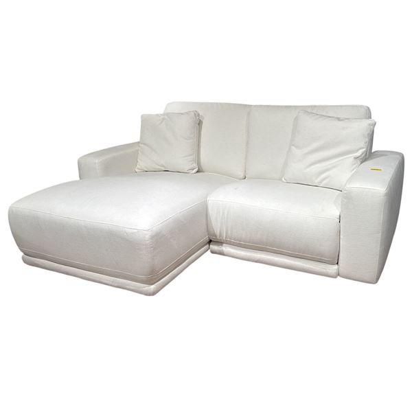 New - JAG's - STRATUS - WHITE FABRIC - 2PC POWER SECTIONAL (LAFC) - $3,498.00 - 92" L x 67" L
