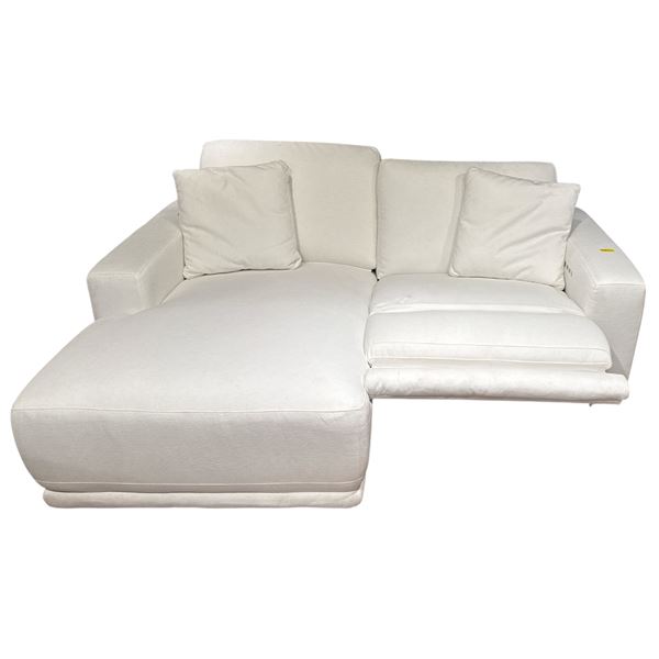 BNIB - JAG's - STRATUS - WHITE FABRIC - 2PC POWER SECTIONAL (LAFC) - $3498.00 - 92" L x 67" L