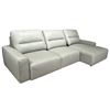 Image 1 : New - Manwah - AUSTIN - SKY GREY LEATHER - 3PC POWER SLIDER SECTIONAL (RAFC) - $3,798.00 - 117" L x