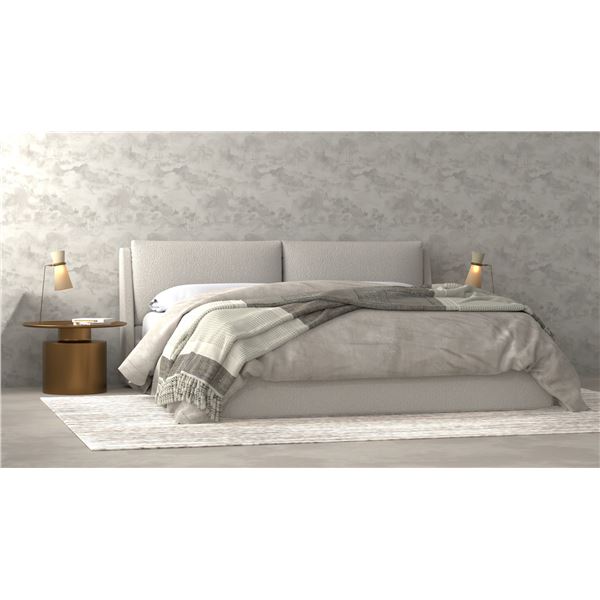 BNIB - Mobital - Continental - STORAGE QUEEN BED - CREAM BOUCLE - $2,698.00 - 69" W x 91" L x 38" H