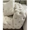 Image 2 : New - Tufted Fabric Loveseat - Cream - Retail Price: $2469, H26" x W74" x 33"