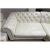Image 2 : New - 3-Pcs Leather Sectional - White - Retail Price: $5,849, Approx. H30" x W96 x D97"