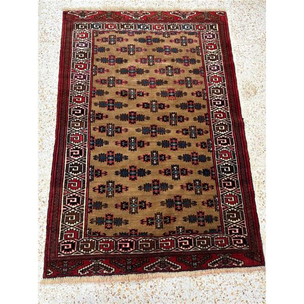 Torkaman  - 100% Authentic Hand Knotted Wool Persian Rug - Handmade in Iran - 5.1" x 3.6"