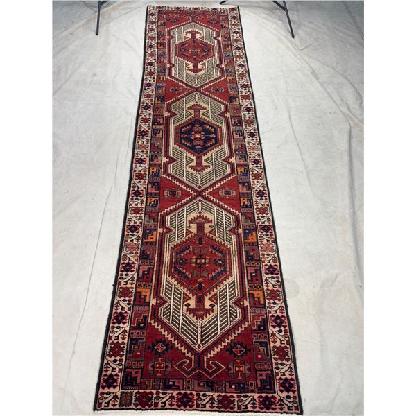 Sarab  - 100% Authentic Hand Knotted Wool Persian Rug - Handmade in Iran - 10.9" x  2.9" ft