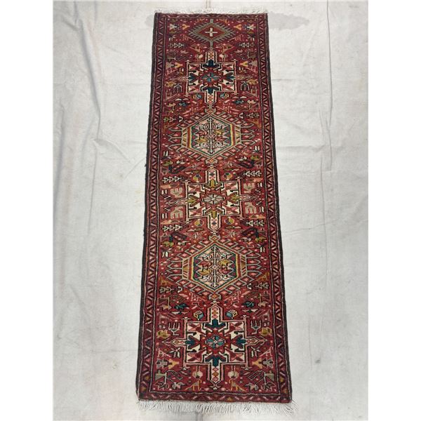 Gharajeh - 100% Authentic Hand Knotted Wool Persian Rug - Handmade in Iran - 10.8" x  3.7"